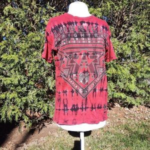 American Fighter red black mens medium graphic t-shirt tie dye tee short sleeve